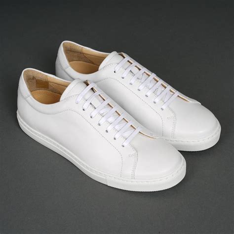 men's leather sneakers white